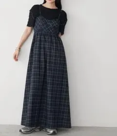 チェック柄　キャミソールワンピース