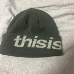 thisisneverthat ニット帽 オリーブグリーン