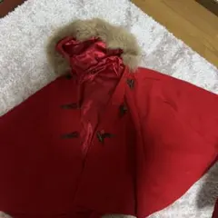 Heather 赤 フード付きポンチョ