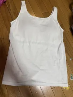 無印良品 胸のボリュームをおさえるブラタンクトップ ホワイト L