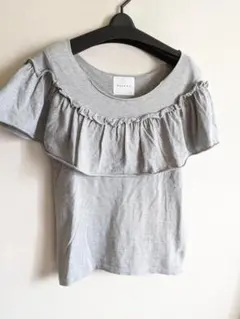 GALENAフリル半袖カットソーTシャツトップスグレーのサムネイル