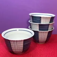 美濃焼 手描き花型 濃十草【全4点】茶碗 飯碗 ミニ丼 どんぶり 麺鉢