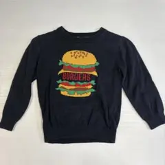 GLOBAL WORK ハンバーガー刺繍セーター M