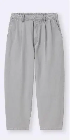 GU デニムキャロットパンツ ライトグレー