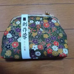 がま口ポーチ　和風　花柄
