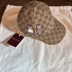 値下げ‼️【新品】GUCCI GGキャンバス キャットパッチキャップヒグチユウコのサムネイル