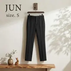 JUN ジュン ウールスラックス S ブラック センタープレス ストレート 美品