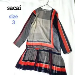 ベルト付✨アシンメトリー✨sacai シフォン メッシュ プリーツ