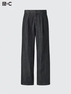 ユニクロc タックストレートパンツ/デニム