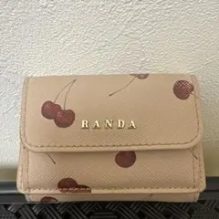 RANDA チェリー柄 三つ折り財布
