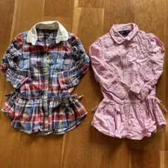 【２枚セット】Ralph Lauren チェック柄 長袖シャツ 4T