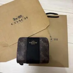 コーチ 二つ折財布 ホース＆キャリッジ ブラウン
