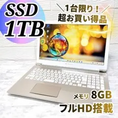 贅沢‼️SSD1TB 大容量✨8GB✨ノートパソコン win11 フルHD