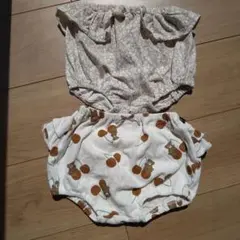 フリル付きかぼちゃパンツセット　 70-80cm
