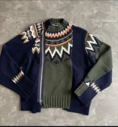 21AW ホリデー コレクション sacai ニット Wジップ ライダース 3のサムネイル