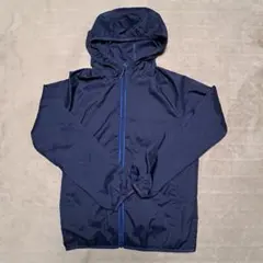 UNIQLO フード付きポケッタブルパーカー 150 ネイビー