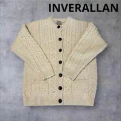 美品✨インバーアラン　ケーブルニットカーディガン アイボリー　S