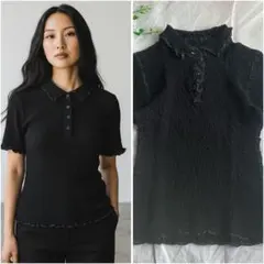 美品✨me ISSEY MIYAKE カリフラワー シワ加工ポロシャツ ブラックのサムネイル
