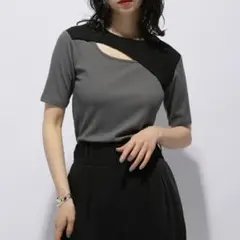 2800円→2200円　2WAYスクエアアキトップス(HARE)バイカラーのサムネイル