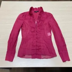 GUCCI シースルー　シフォン・フリルブラウス 38のサムネイル