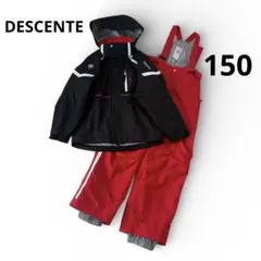 美品✨デサント スキー スノボウェア 上下 150 丈調節紐内臓 クリーニング済