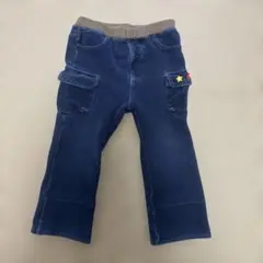 ミキハウス　ネイビー チェック柄裾 パンツ　サイズ90