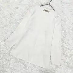 【アプワイザーリッシェ✨】リブニットプルオーバー（2/M）白 七分袖 シンプル