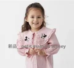 【プティマイン】ミッキー＆ミニー ギンガムチェック刺繍ブラウス/80サイズ