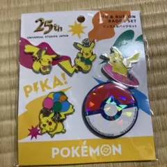USJ ユニバ 25周年 ピカチュウ ポケモン ピンズ&缶バッジセット - メルカリ