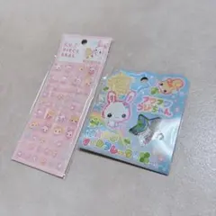 フワフワらびちゃん　タイルシール　おはじきシール　シール　ボンボンドロップシール