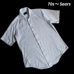 70s～ USA古着 SEARS デカ襟・総柄 半袖シャツ 68921のサムネイル