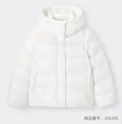 GUジーユー　2WAYヒートパデットブルゾン ホワイト白　L　ダウンジャケット