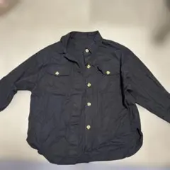 黒いコットン長袖シャツ　M