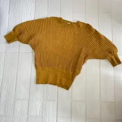 イエナ IENA サマーニット リブ マスタード イエロー 五分丈 バルーン