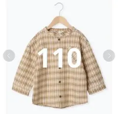 【新品タグ付き】チェック柄 バンドカラー 7分袖シャツ