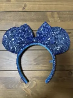 ミッキー耳カチューシャ 青色 スパンコール