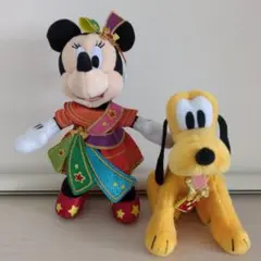 【40周年記念品】【東京ディズニーリゾート】ミニー＆プルート☆ぬいぐるみバッジ