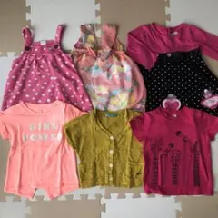 90cm子供服6点セット 女の子 夏秋