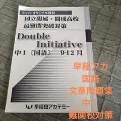 EXiV 早稲アカ Double Initiative 中2 国語 早稲田アカデミー 中3 国語 国立附属・開成 最難関突破対策 ExiV