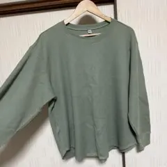 UNIQLO ワッフルＴ　長袖 XXL グリーン