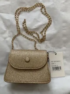 メタリック ラメ マルチ ミニ ショルダー バッグ　ゴールド　新品　タグ付き