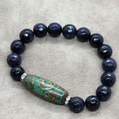 三眼天珠 ＆ ブルーゴールドストーン ブレスレット