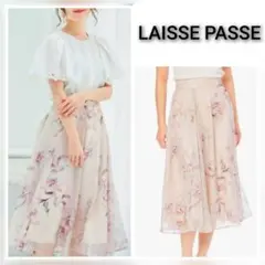 美品✨レッセパッセ シアーフラワーミディスカート ピンク 美人百花のサムネイル