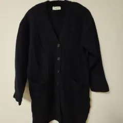 favori リブニット ロングカーディガン ブラック レディース 38