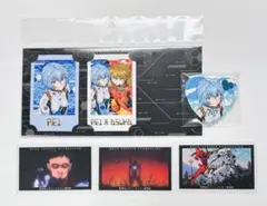 EVA STOREオリジナル ハート形缶バッジ チェキ風カード レイ アスカ