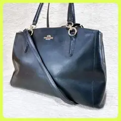 コーチ COACH 2wayショルダーバッグ ブラック本革 肩がけ 斜め掛け✧
