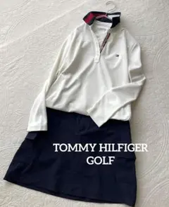 TOMMY HILFIGER GOLF 吸水速乾性トミーフラッグ 長袖ポロシャツ