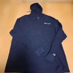 Champion ネイビー フード付き薄手パーカー XXL
