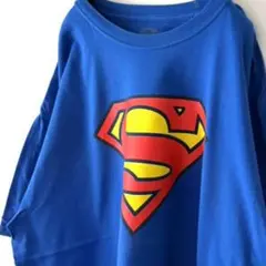 スーパーマン Superman ロゴ Tシャツ XL ブルー 青 古着のサムネイル