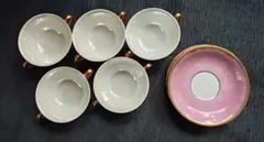 ビンテージ フジチャイナ ナゴヤ オーロラ加工 カップ＆ソーサー 5客 